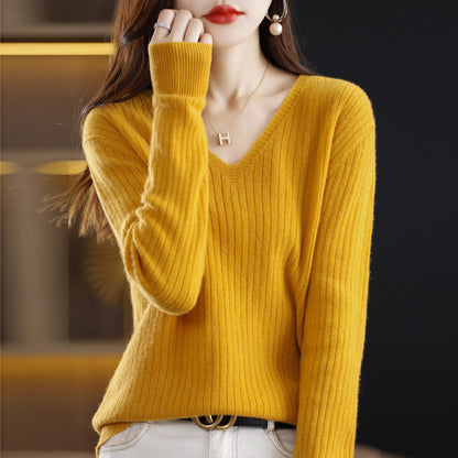 Women's Knitwear V-neck Pullover