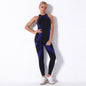 Two-piece Seamless Knitted Striped Sports Yoga Wear Vest