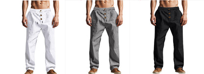 Men's Loose Fit Straight-Leg Casual Trousers | Breathable Summer Beach Pants