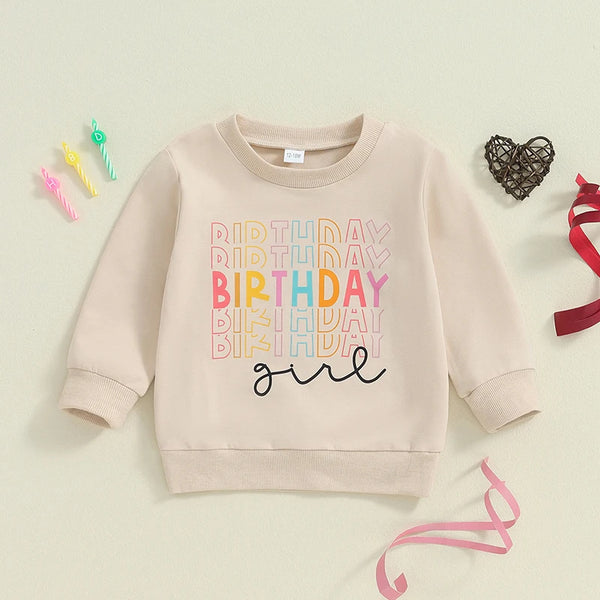 Girl's Birthday Letter Hoodie - Casual Versatile