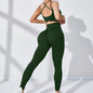 Women’s 2-Piece Fitness Set – Cross-Waist Leggings & Sports Bra Suit (6 Colors)