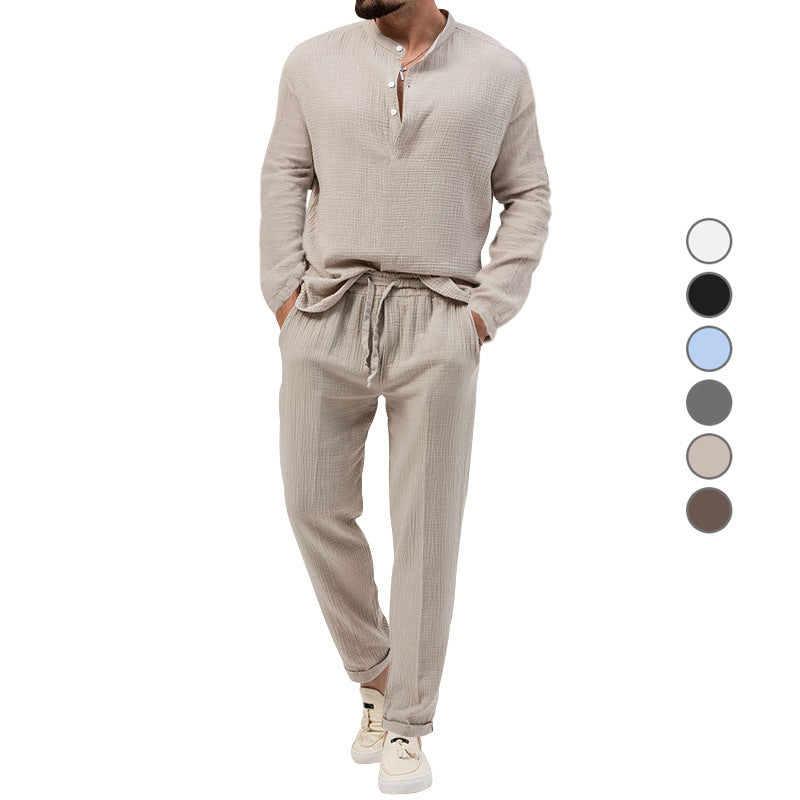 Casual T-shirt Long Sleeve Shirt Trousers Suit
