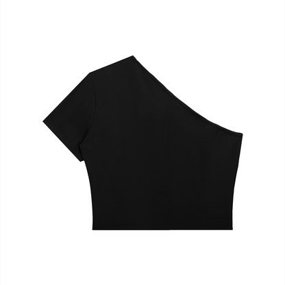Women's One-Shoulder Crop T-Shirt 250GSM