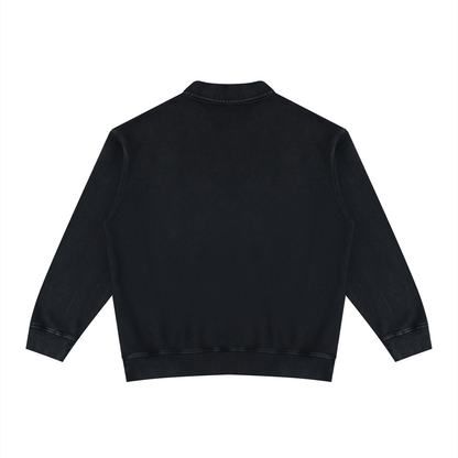 Unisex Vintage Wash Collared Sweatshirt 320GSM