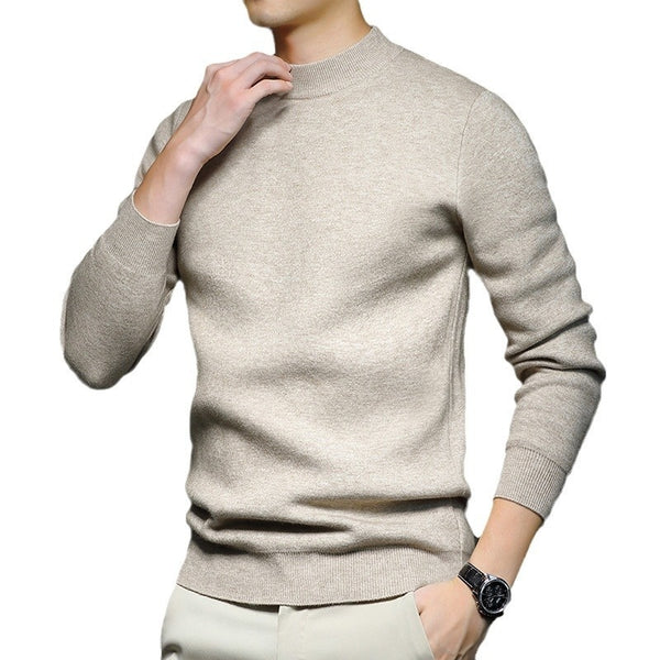 Pull Homme Col Montant Tricoté Manches Longues