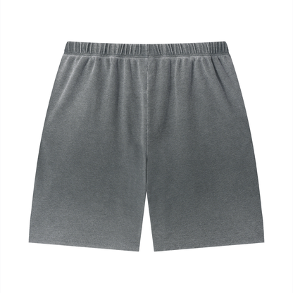 Unisex Vintage Wash Sunfade Waffle Raw Hem Shorts