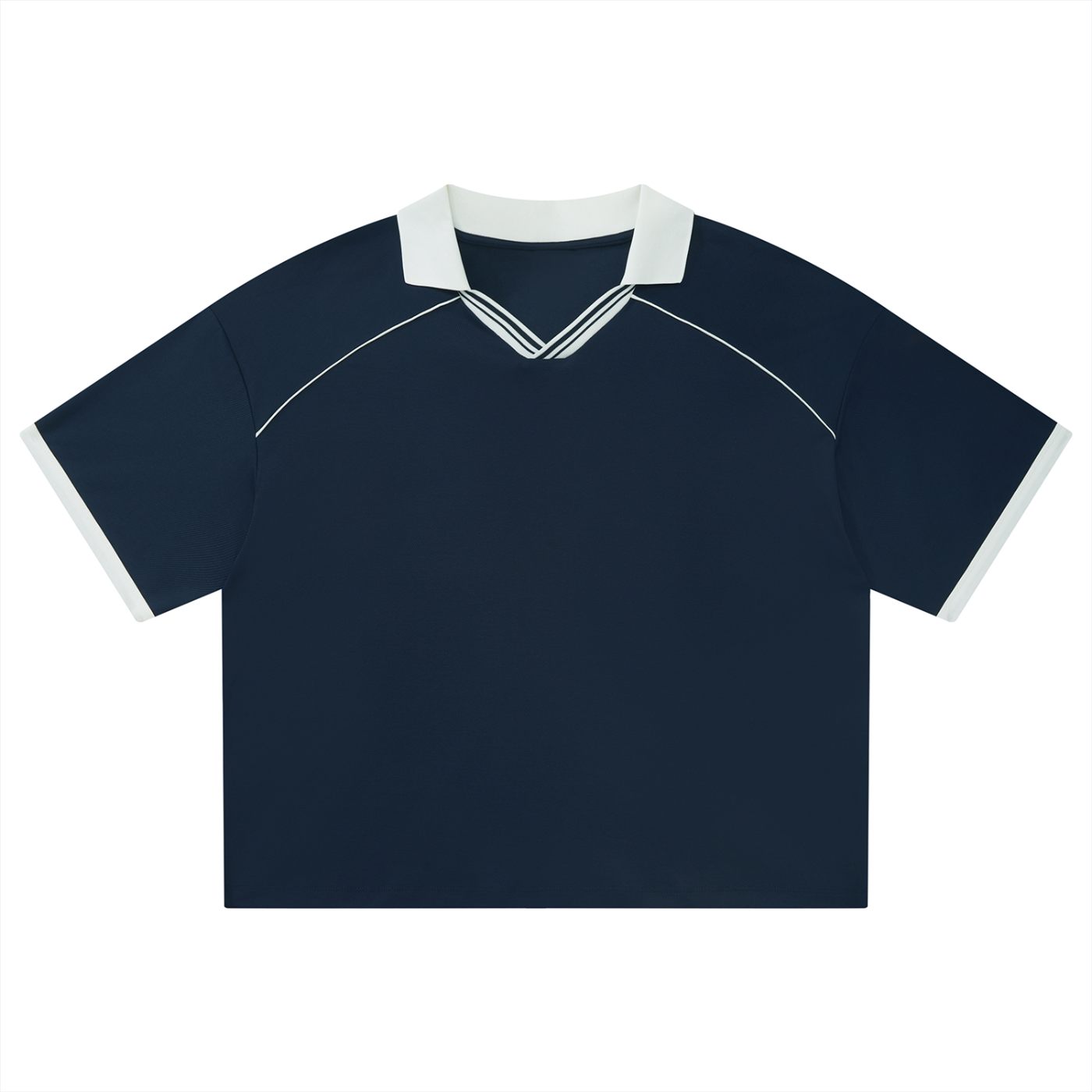 Unisex Collared Piping Boxy Soccer Jersey