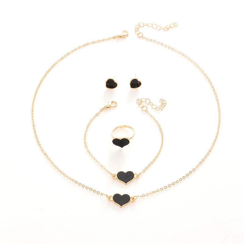 Heart Necklace Suit Jewelry Set