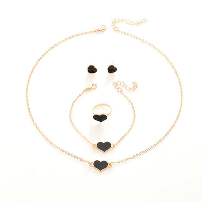 Heart Necklace Suit Jewelry Set