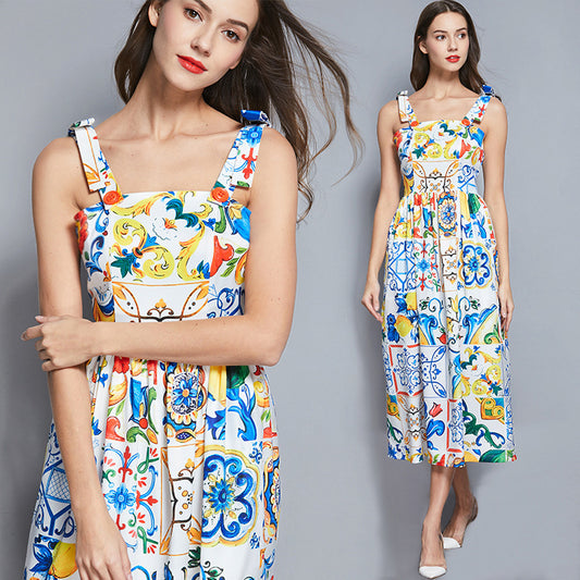 Retro suspender dress