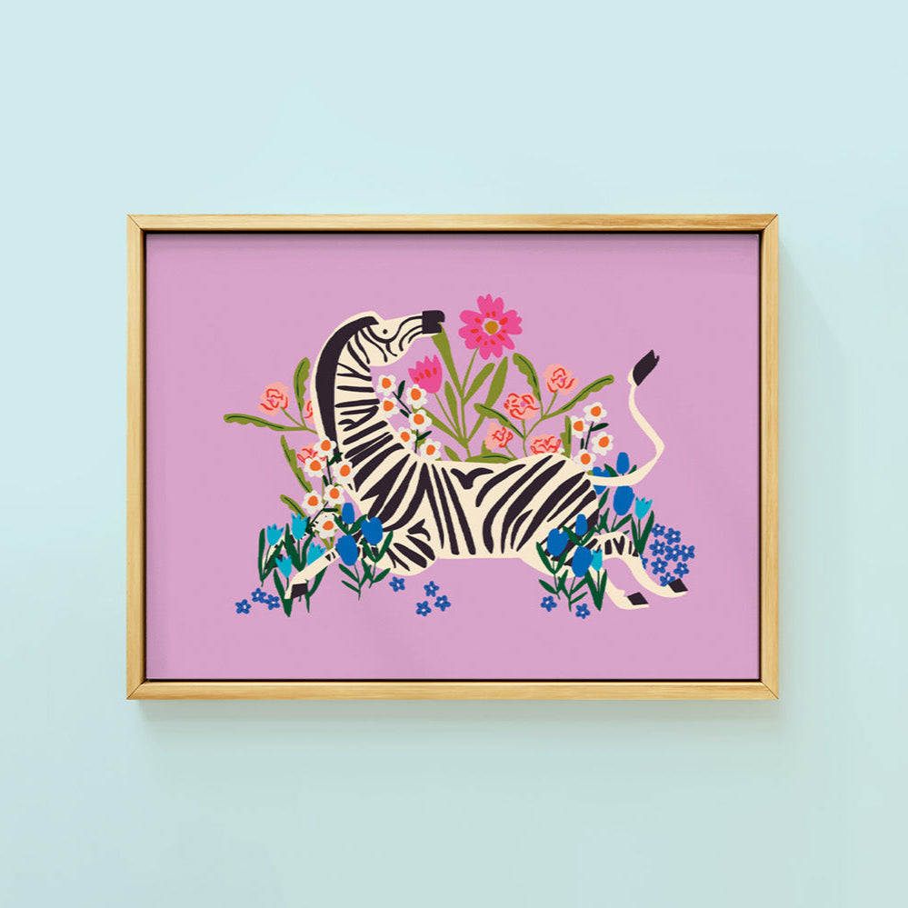 LEAPING MEADOW ZEBRA LILAC PRINT