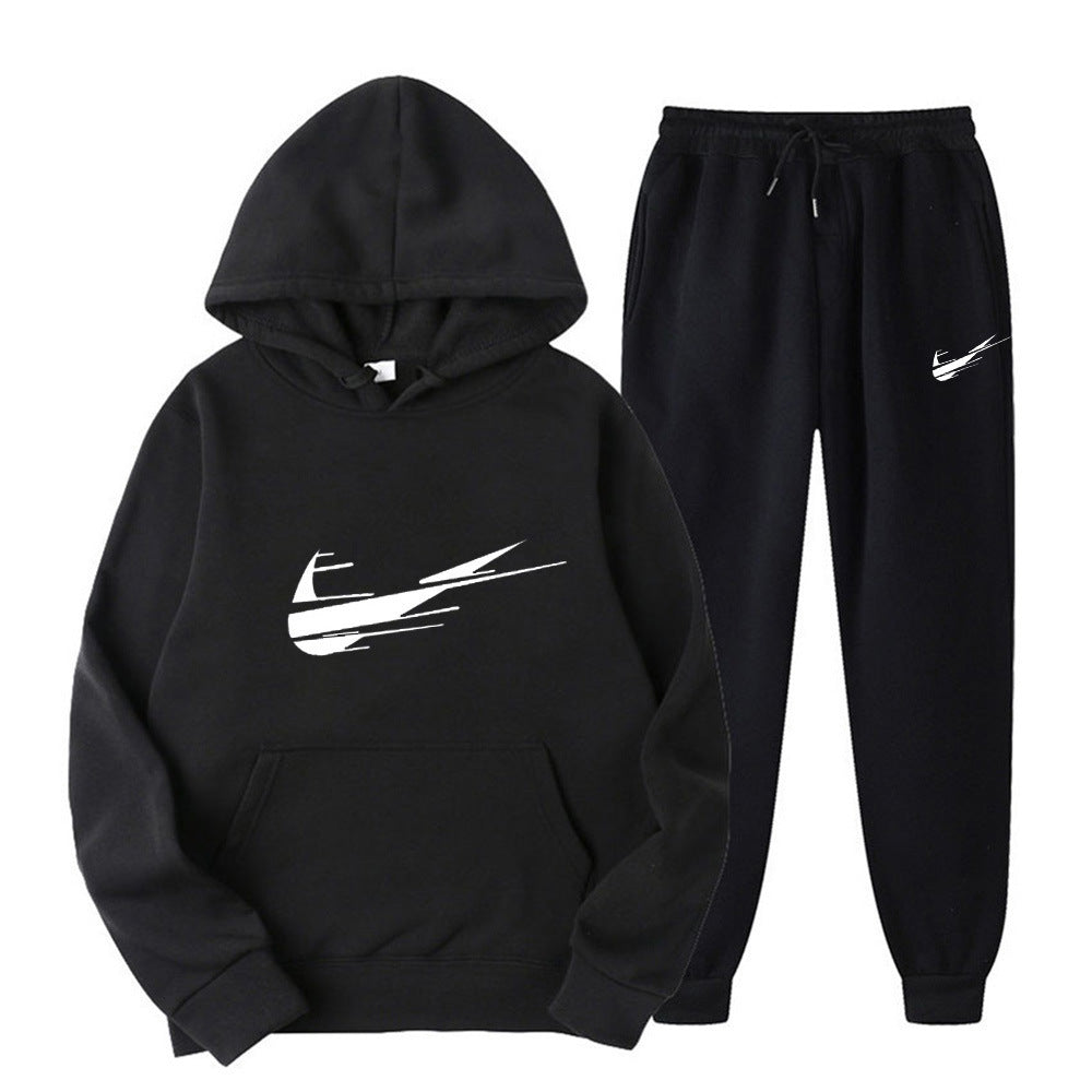 Hooded pullover printed sweatpants