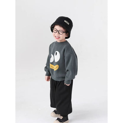 Cute Patterned Crew-neck Top For Boys