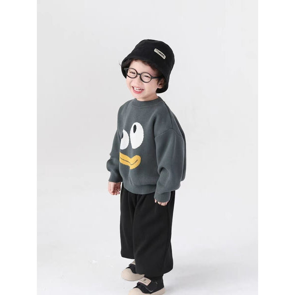 Cute Patterned Crew-neck Top For Boys