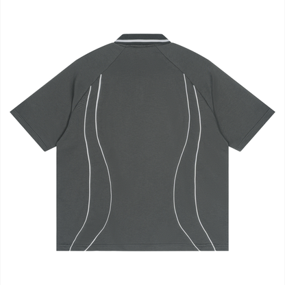 Waran Unisex Raglan Piping Polo Shirt