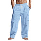 Men's Workwear Multi-pocket Straight Linen Pants