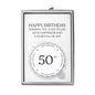50th Birthday Heart Charm Stretch Bracelet with Quote Gift Box