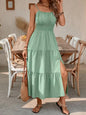 Strapless Layered Waist-Cinching Dress