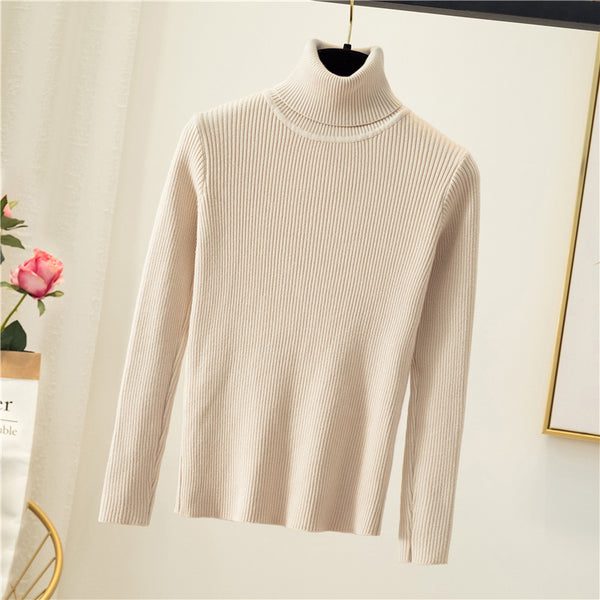 Tight pullover turtleneck sweater for women - Stuffs & Savers