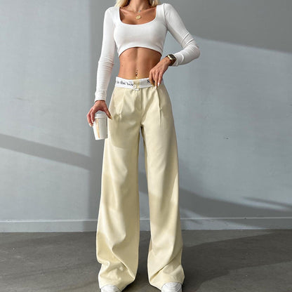 Knitted High Waist Loose Trousers