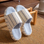 Silent opening slippers for men's home indoor soft thick bottom anti slip floor slippers