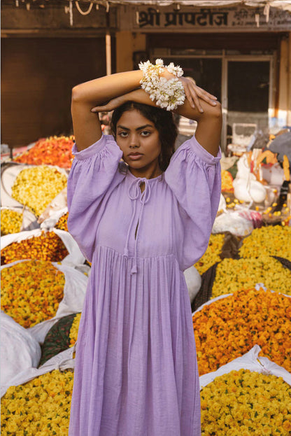 Lantern Sleeve Wind Dress