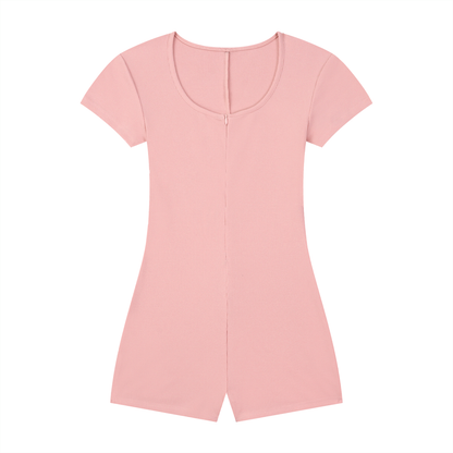 Women's Dual-Function Cape Tie-Waist Romper 250GSM