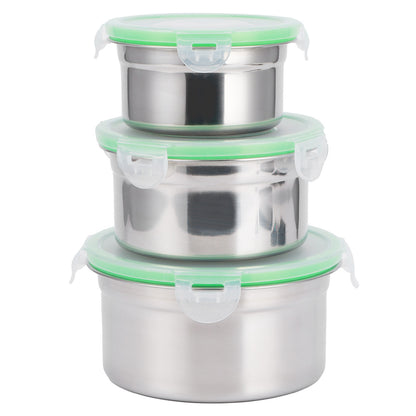 Stainless Steel Food Container with Lid 3Pcs/Set