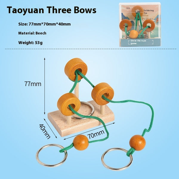 Wooden Puzzle Column Unrope Magic Circles