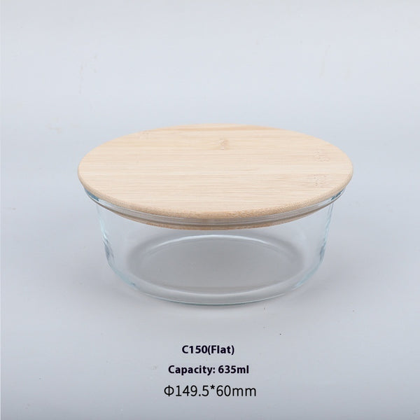 Bamboo Wood Lid Glass Lunch Box