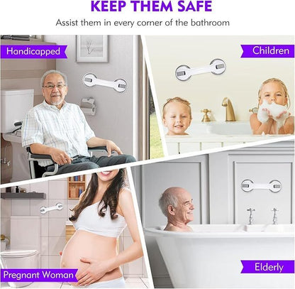 2 X SAFETY SUPPORT HAND RAIL HANDLE BAR GRIP GRAB SUCTION BATH BATHROOM SHOWER