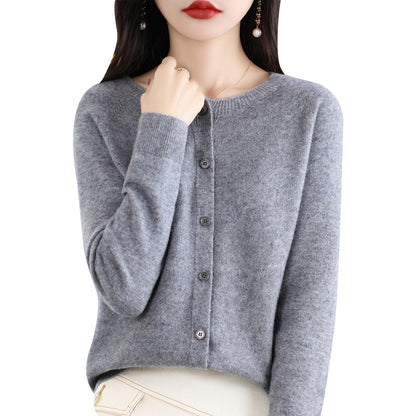 Osmanthus needle wool sweater women's knitted cardigan