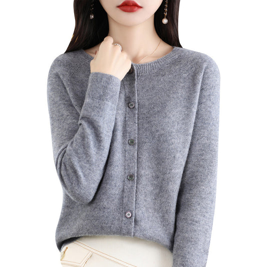 Osmanthus needle wool sweater women's knitted cardigan