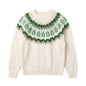 Round neck long sleeved sweater