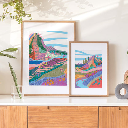 PATCHWORK MEADOW MOUNTAINS PRINT