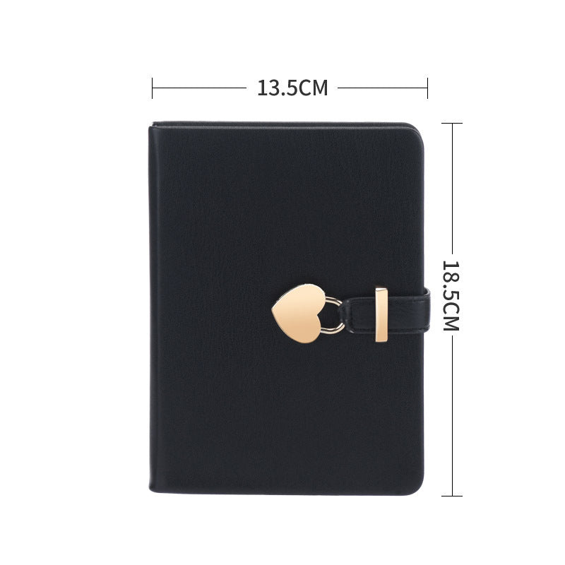Creative Heart-shaped Sheepskin Lock Journal
