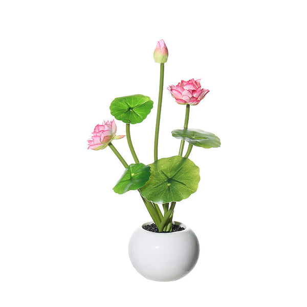 Mid-round Lotus Artificial Flower Bonsai - Stuffs & Savers