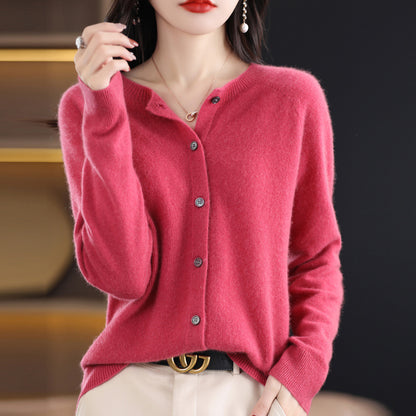 Osmanthus needle wool sweater women's knitted cardigan