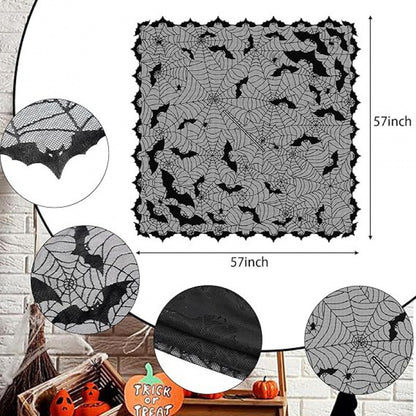 Halloween Party Costume Lace Skull Cape Day of the Dead Women's Cloak Digital Print Bone Skeleton Shawl