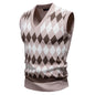 Youth Jacquard sweater Casual Crew Neck Vest