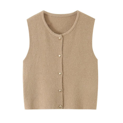 knitted sweater women's vest