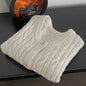 Style Casual Solid Color Cable Knit Sleeveless Women's Vest