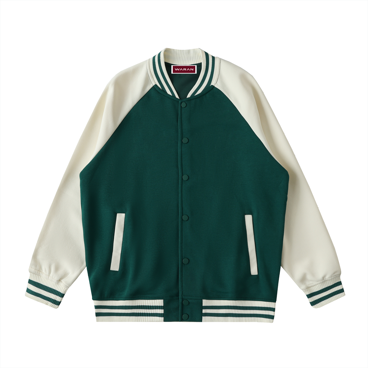 Waran Two Tone Raglan Sleeve Varsity Jacket