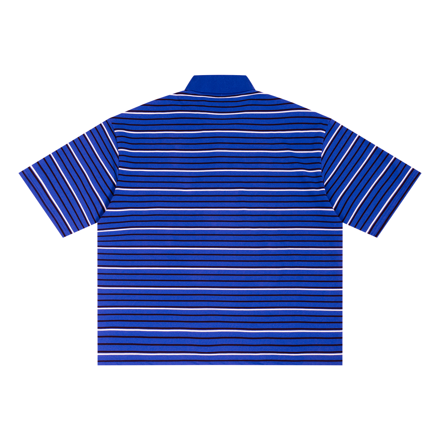 Unisex Striped Boxy Collared Polo Shirt