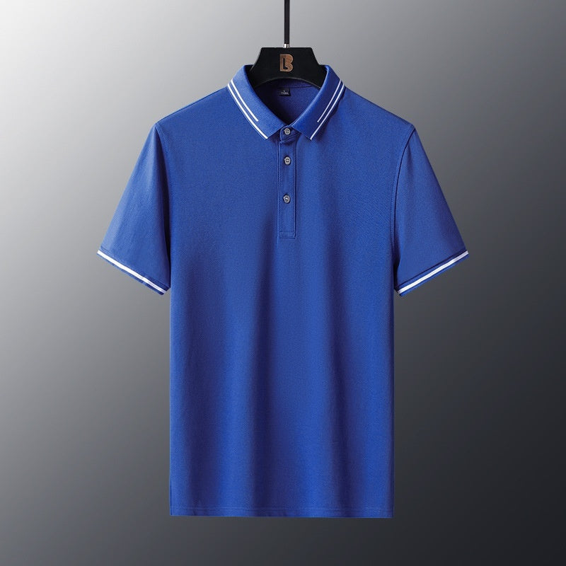 Anti-wrinkle Breathable Turn-down Collar Solid-color Shirt