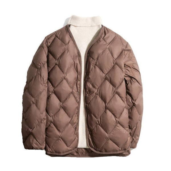 Manteau col en V en duvet de canard avec diamants pour femmes