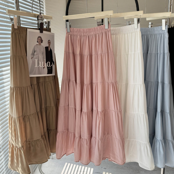 Womens High-Waisted Slimming A-Line Midi Skirt