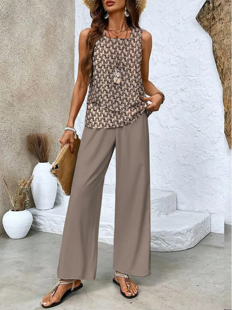 Womens Sleeveless Vest And Pants suits