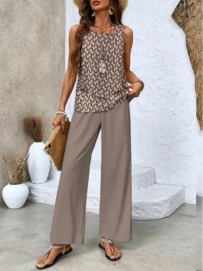 Womens Sleeveless Vest And Pants suits