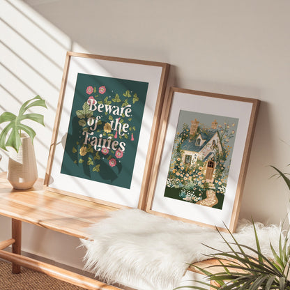 BEWARE OF THE FAIRIES GREEN PRINT